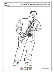 Saksofon boyama sayfaları